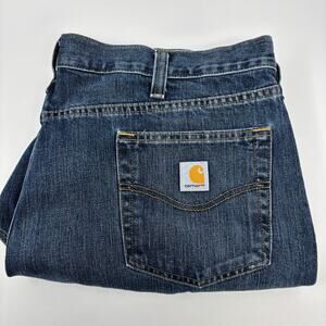 Carhartt Men's 42x32 Blue Medium Wash Cotton Blend Jeans